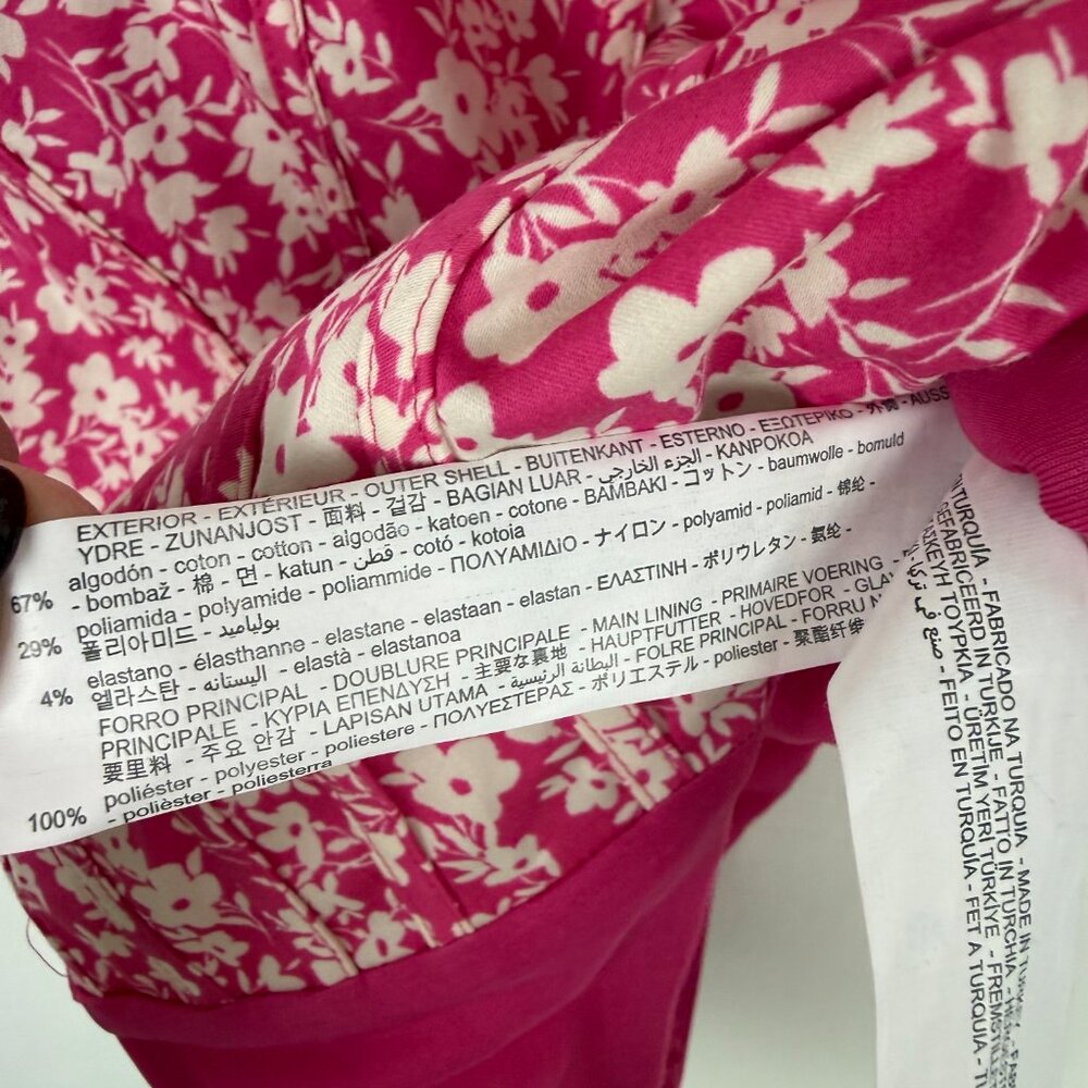 NWT Zara Floral Printed Corset Bodysuit Spaghetti Straps Pink Size Small S NEW - Picture 8 of 14